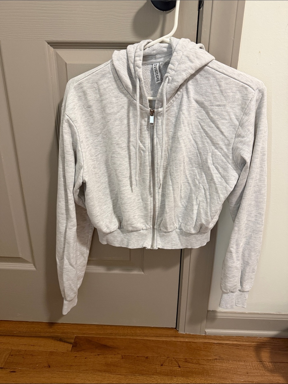 Divided Light Gray Cropped Zip Hoodie Jacket